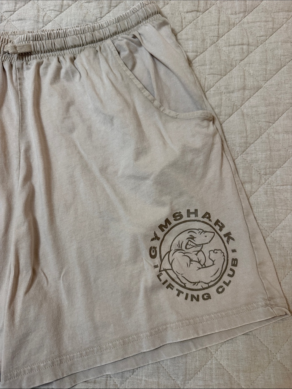 Gymshark Beige Lifting Club Athletic Shorts
